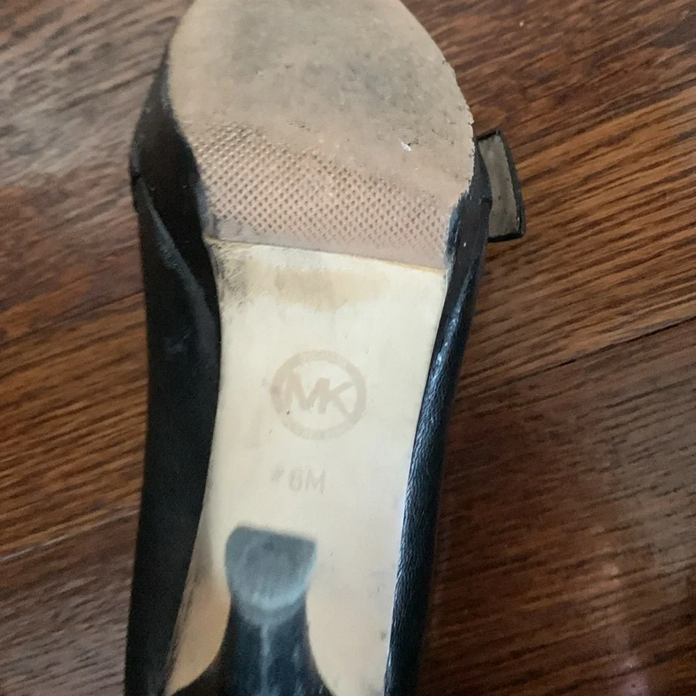 Michael Kors Black Peep Toe Pumps High Heels Classic